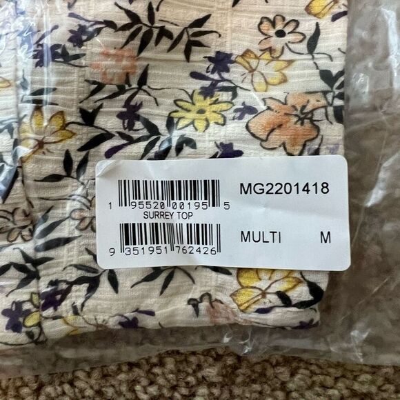 NWT MINKPINK Surrey Multicolor Floral Cotton Top M - Picture 4 of 6
